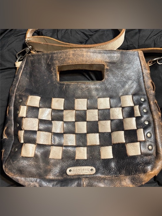 Bed Stu Handbags - Bed Stu Leather Keiki Crossbody Bag Handbag Black Lux Nectar Lux MSRP $235